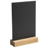Support visuel vertical ardoise avec socle bois A5