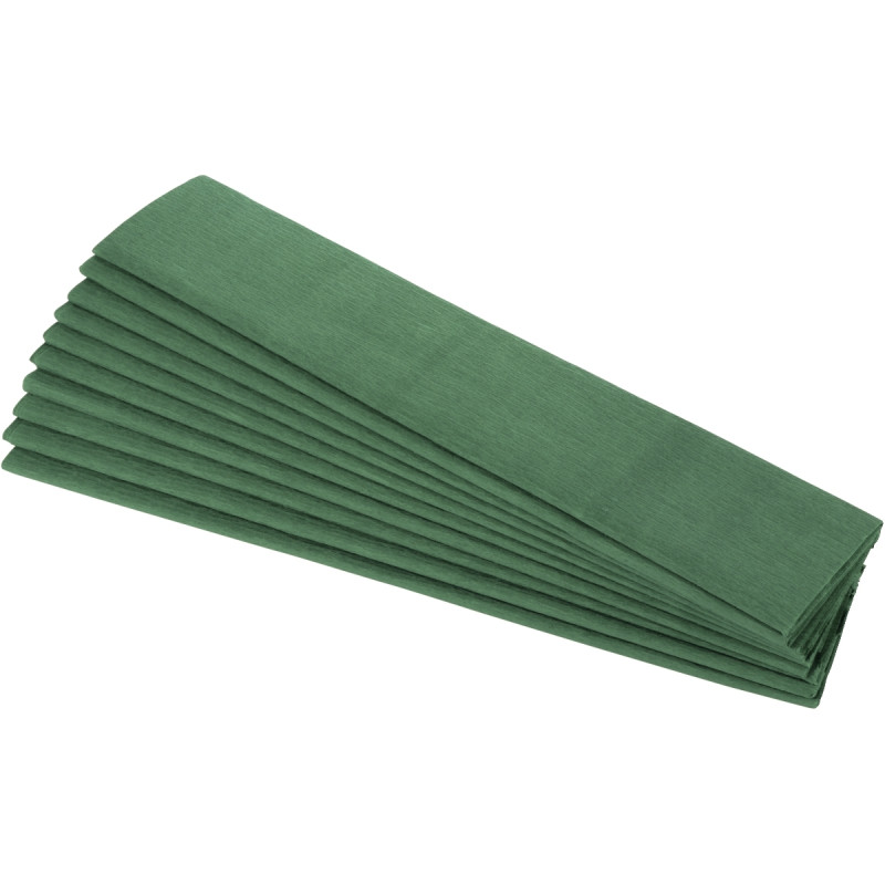 Paquet de 10 feuilles crépon supérieur 250x50 vert foncé
