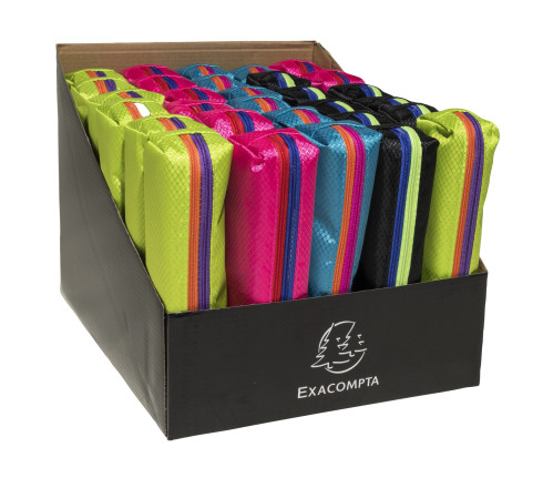 Trousse carrée 2 compartiments TRICOLOR