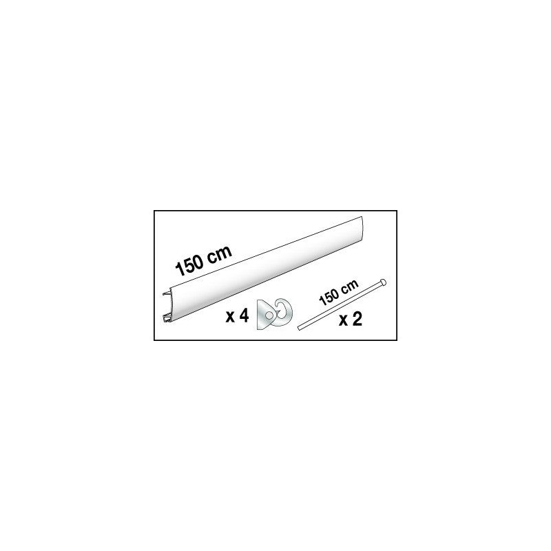 Kits cimaises blanc - 1,5m