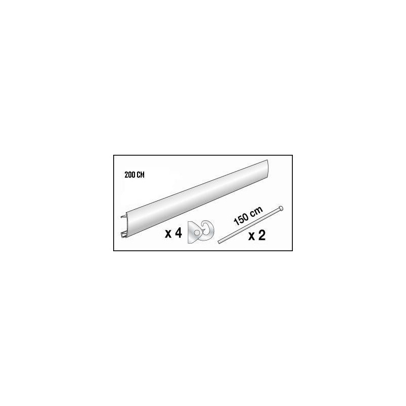 Kits cimaises argent - 2m