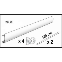 Kits cimaises coloris blanc - 2m - 4 Crochets
