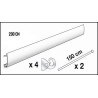 Kits cimaises coloris blanc - 2m - 4 Crochets