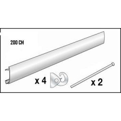 Kits cimaises argent - 2m 2 tiges
