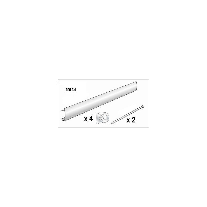 Kits cimaises argent - 2m 2 tiges