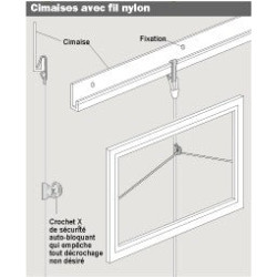 Fil nylon - Fil nylon 2.00m 2 crochets laiton