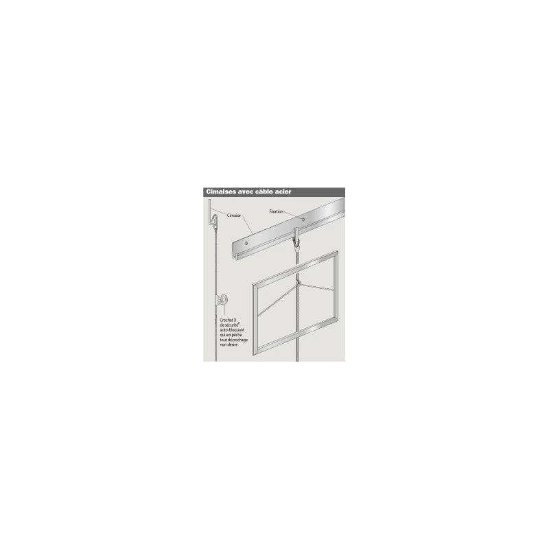 Cable acier - cable acier 4.00m 2 crochet s nickel