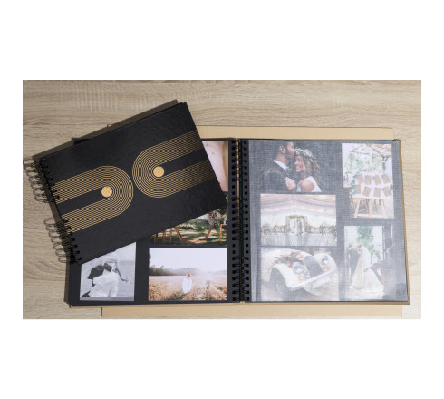 Album photo à spirales 60 pages noires Graphik