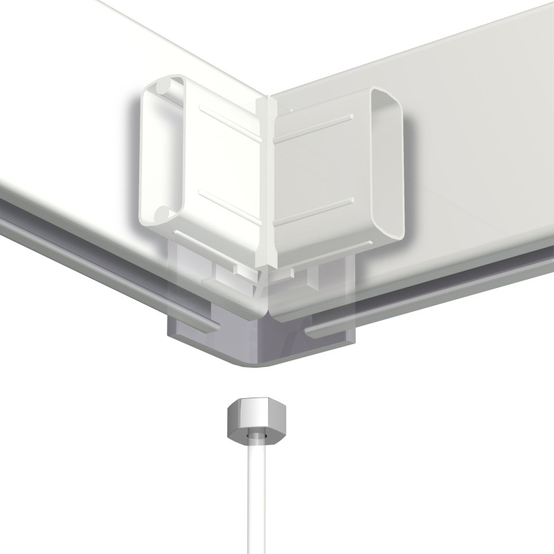 Raccord d'angle Click Rail d'Artiteq - Blanc