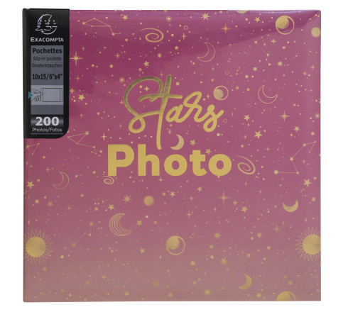 Album photo à pochettes 200 photos 10x15cm MOON