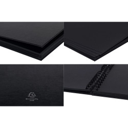 Kit Scrapbooking Album 70 pages noires : Stickers & Pochoirs