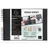 Kit Scrapbooking Album 70 pages noires : Stickers & Pochoirs