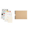 Kit Scrapbooking Album 70 pages noires : Stickers & Pochoirs