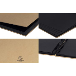 Kit Scrapbooking Album 70 pages noires : Stickers & Pochoirs