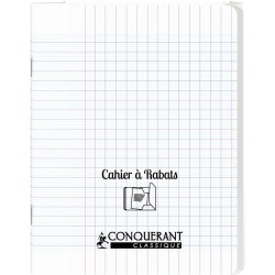 Piqûre 96 pages avec 2 rabats, format 17x22 cm, seyès 90g, couverture