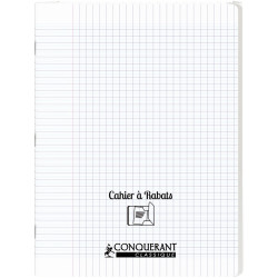 Piqûre 96 pages avec 2 rabats, format 24x32 cm, seyès 90g, couverture