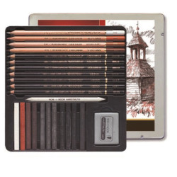 Boîte de 24 crayons graphite