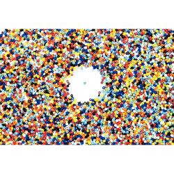 Bocal de 500 grammes de perles rocailles opaques diamètre 2,5 mm assor
