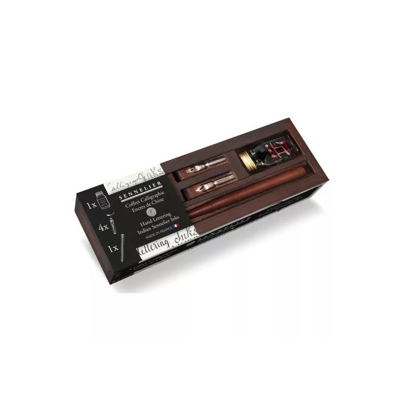 Coffret calligraphie encre de chine 1x10ml + accessoires