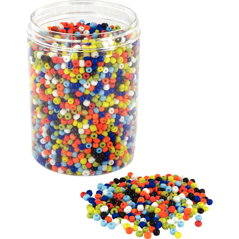 Bocal de 500 grammes de perles rocailles opaques cylindriques diamètre