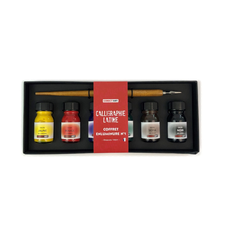 Coffret calligraphie 6 encres - Enluminure n°1