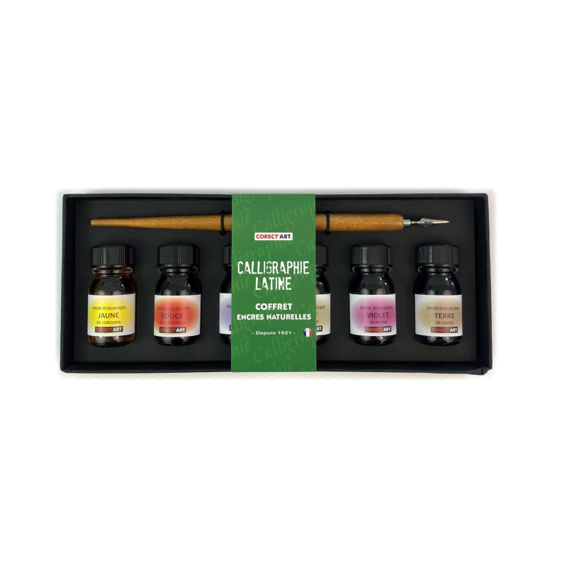 Coffret calligraphie 6 encres - Naturelles & Ecologiques