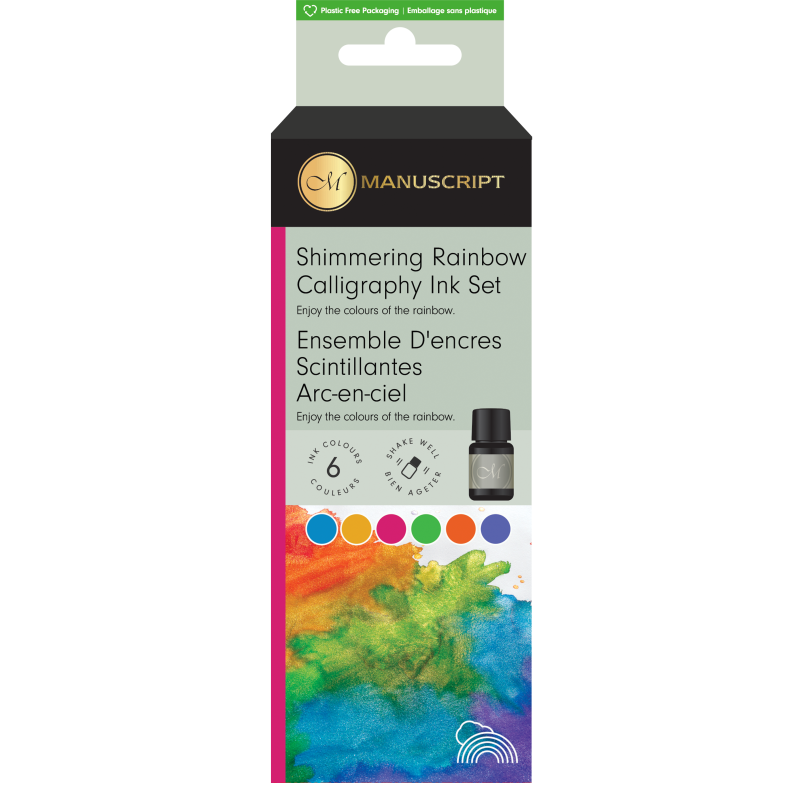 Set encres scintillantes 6 x 7 ml - Arc-en-ciel