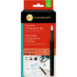 Set Calligraphie Stylo-plume 4 becs & cartouches d'encre