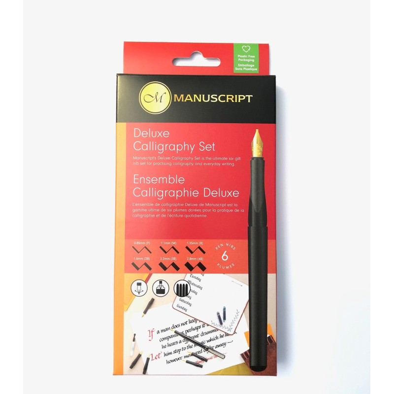 Set Calligraphie Stylo-plume 6 becs & cartouches d'encre