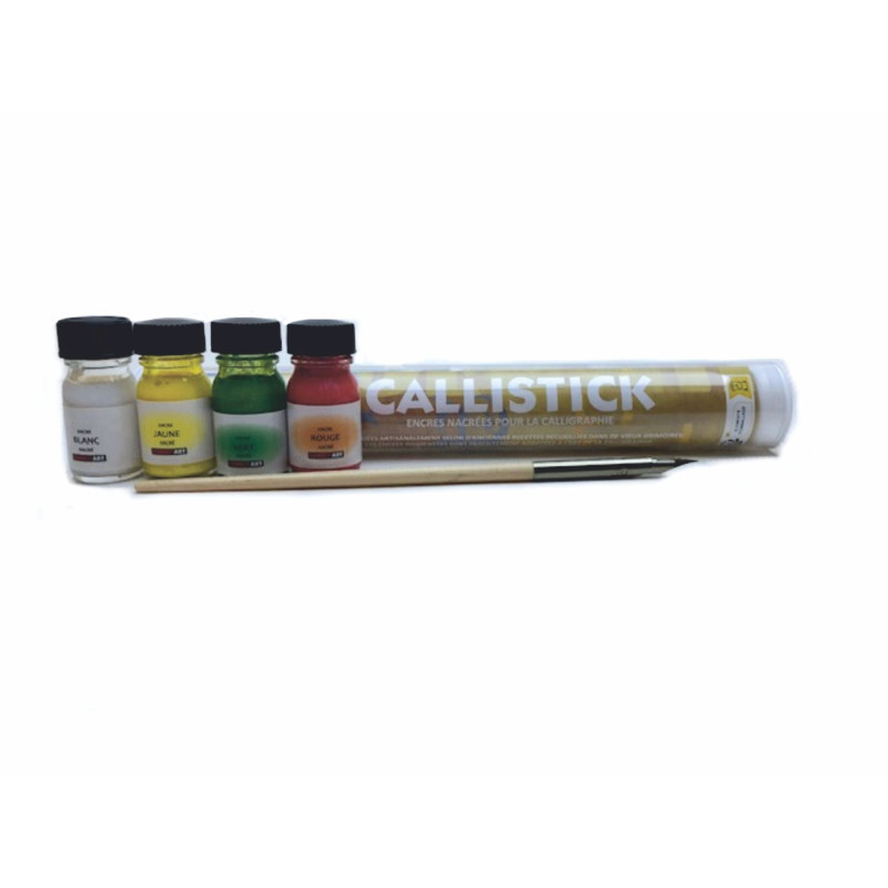 Tube encres calligraphie x4 - Couleurs métalliques