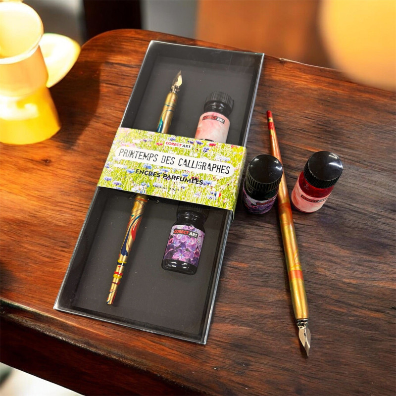 Set "Printemps des Calligraphies" avec Porte-plume, plume & encres par