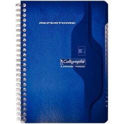 Répertoire à reliure intégrale 180 pages, format A5, quadrillé 5x5, pa
