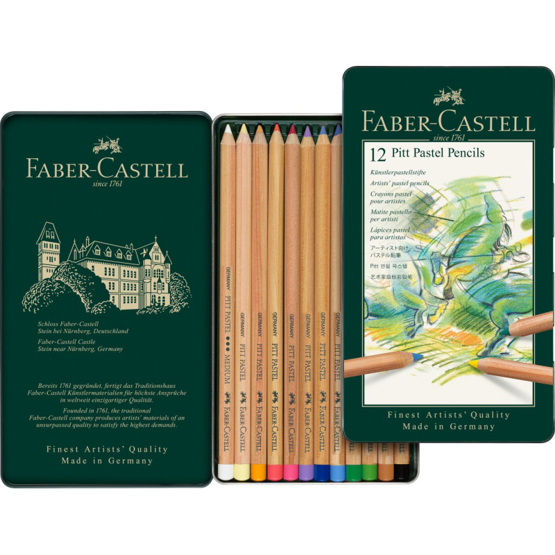 Boîte métal de 36 crayons pastels Pitt