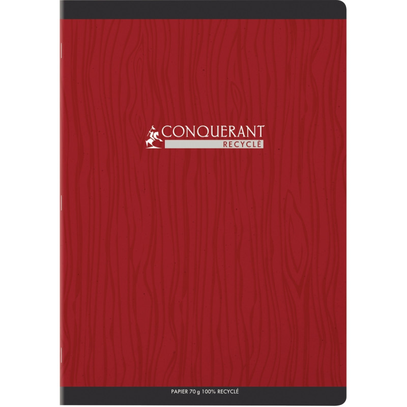 Piqûre 96 pages CONQUERANT RECYCLE, format A4, seyès, papier 70g