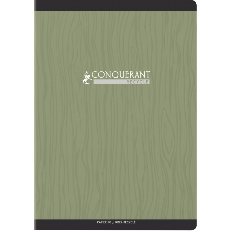 Piqûre 96 pages CONQUERANT RECYCLE, format A4, seyès, papier 70g