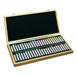 Coffret bois de 50 pastels à l'huile