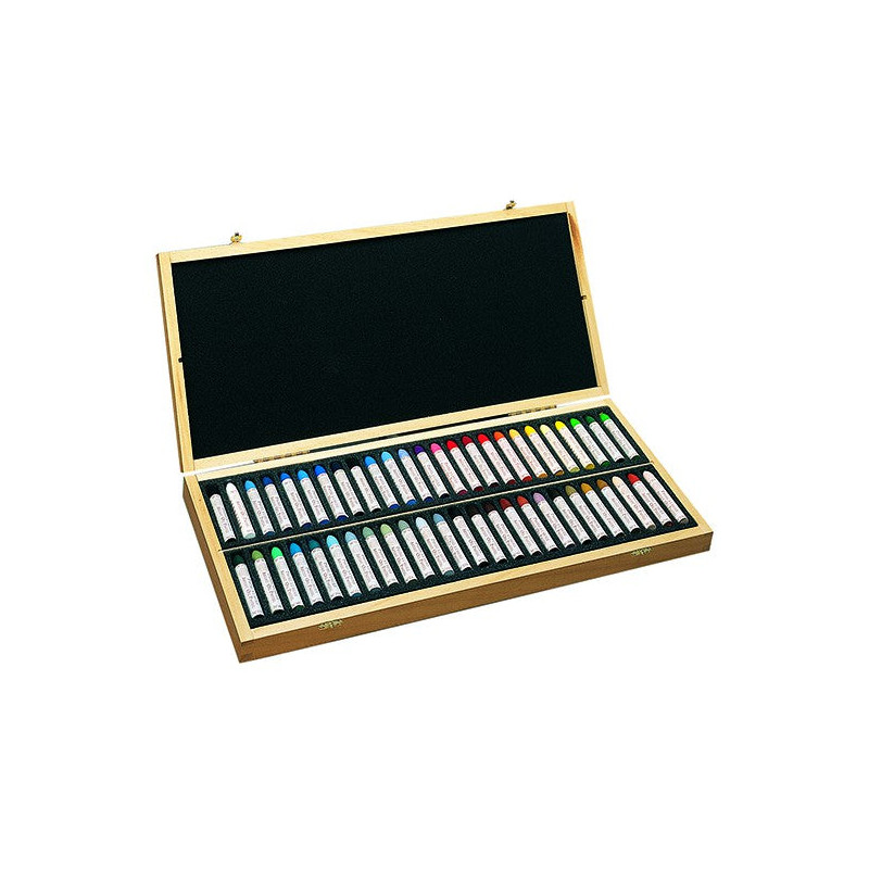 Coffret bois de 50 pastels à l'huile