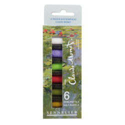 Etui carton de 6 demi-pastels à l'écu MONET