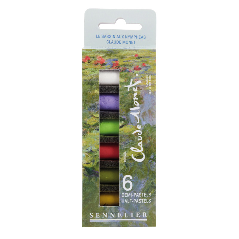 Etui carton de 6 demi-pastels à l'écu MONET