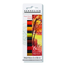 Etuis de 6 demi-pastels à l'Ecu - Teintes sombres