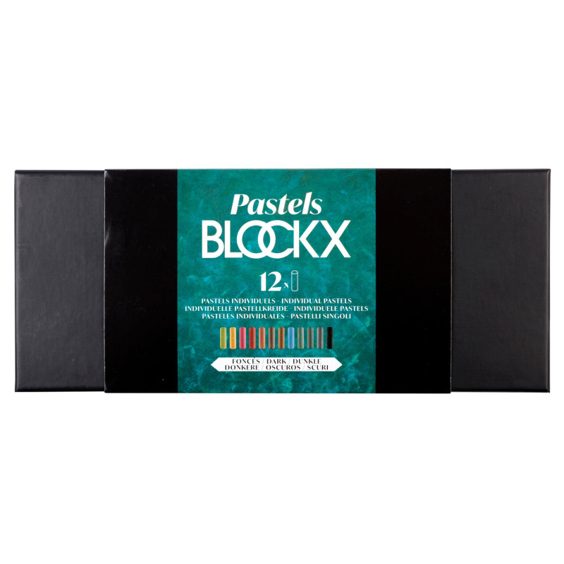 Pastel Blockx - Etui de 12 pastels tons foncés assortis