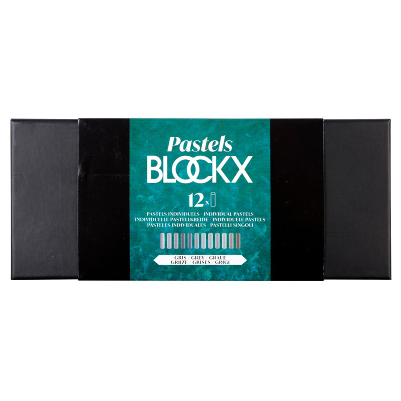 Pastel Blockx - Etui de 12 pastels tons gris assortis