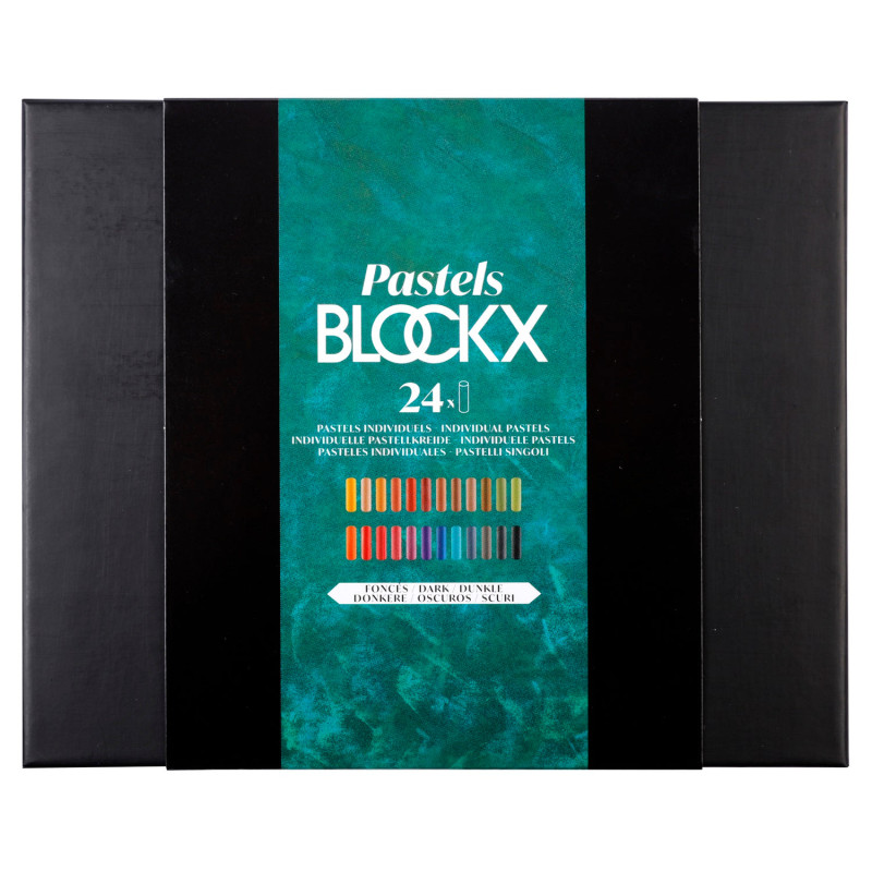 Pastel Blockx - Etui de 24 pastels tons foncés assortis