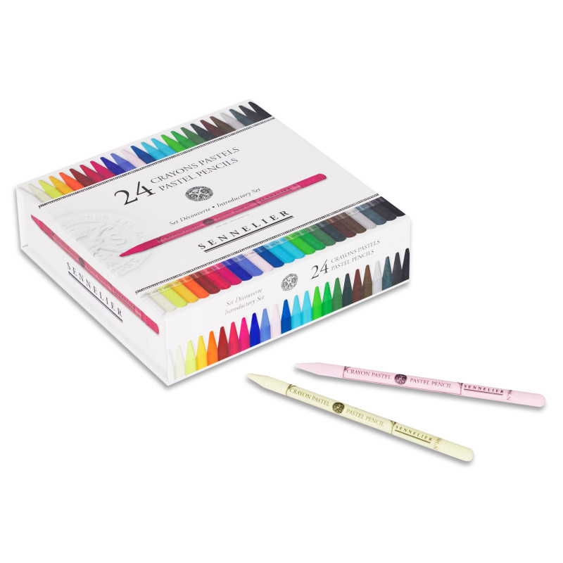 Boîte de 24 crayons pastel assortis