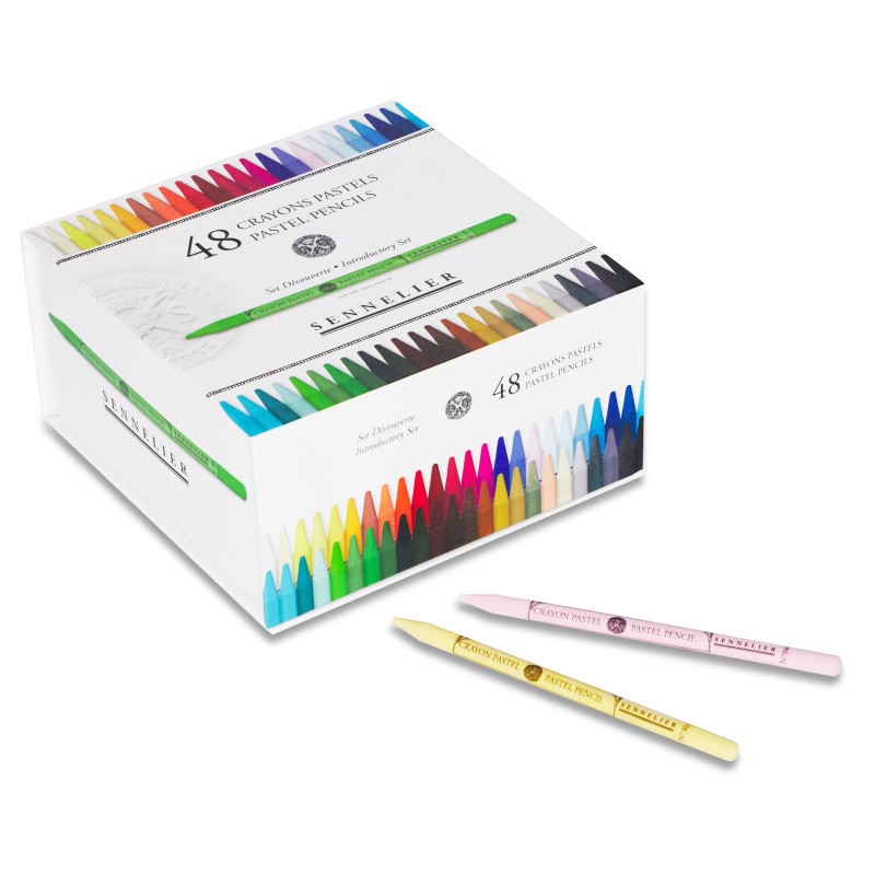 Boîte de 48 crayons pastel assortis