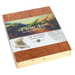 Coffret bois de 36 pastels à l'huile
