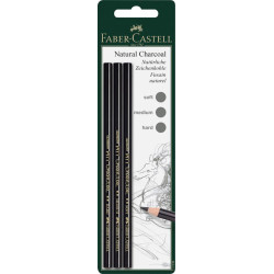 Blister de 3 Crayon-fusain naturel Pitt monochrome