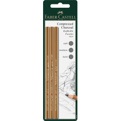 Blister de 3 crayon fusain reconstitué Pitt