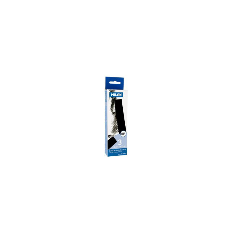 Etui de 3 fusains naturels rectangulaires 22x10mm