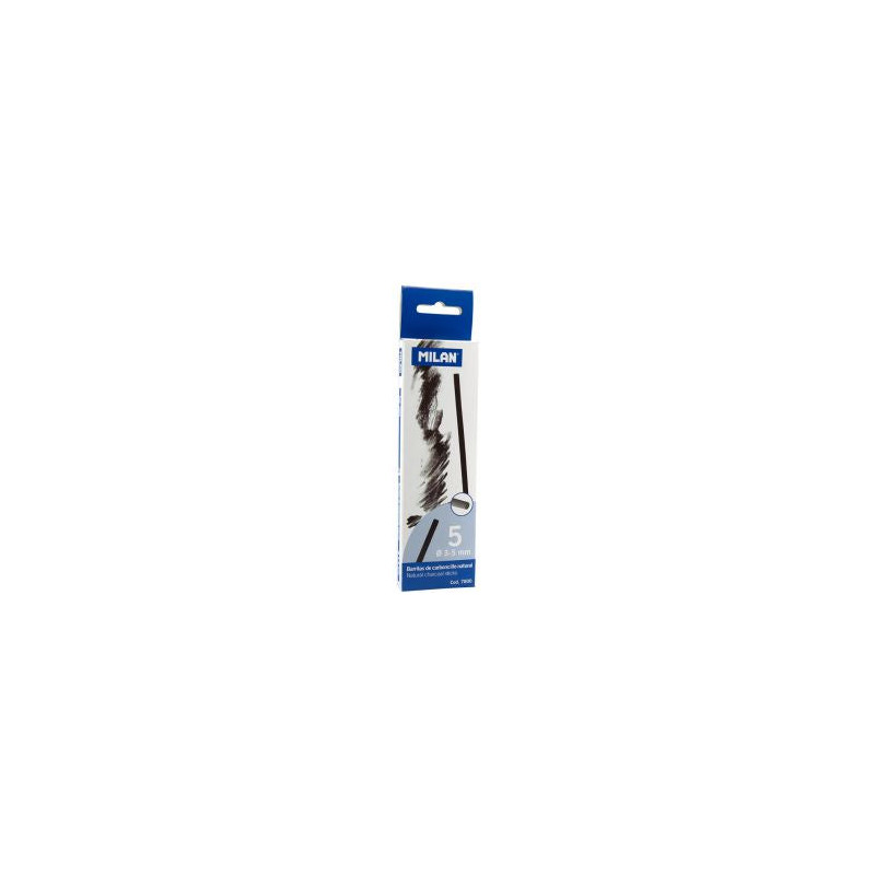 Etui de 5 fusains naturels ronds 3-5mm